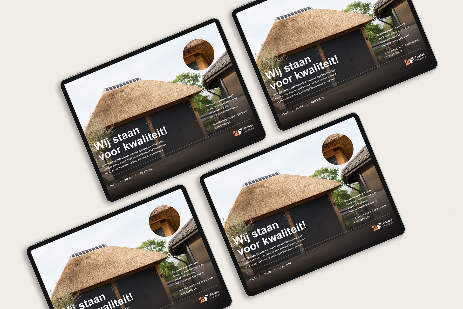 Promotiemateriaal voor E. Franken Totaalbouw